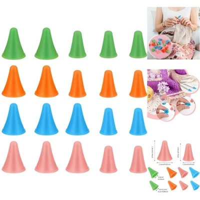 20 Stück Maschenstopper Farbe Stricknadeln Punktschutz Große und Kleine Gummi... - Bild 1 von 2