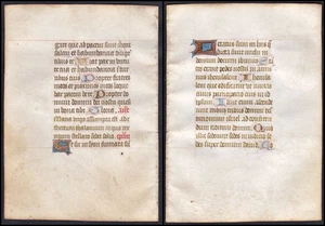 Book of Hours Manuscript 1450 Livre Heures Manuscrit 128 - Picture 1 of 1