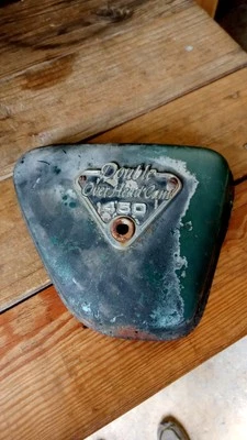 Cubierta lateral derecha verde Honda CB450 CL450 doble leva 450 Foto 1 de 4