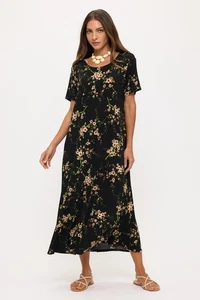 Travel Knit Dress, long A-Line, S/S, Stretchy NO-IRON poly/span. 481 - Picture 1 of 4
