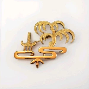 CROWN TRIFARI Gold "L'Orient" Collection Chinoiserie Asiatisches Thema Pin - Bild 1 von 5