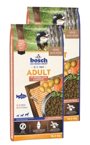 Hundefutter BOSCH Erwachsener Lachsfarben Kartoffeln 15 kg