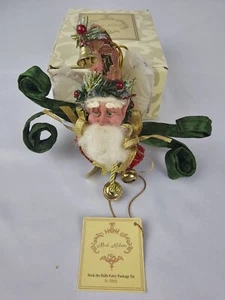 SPILLA CRAVATTA VINTAGE MARK ROBERTS CHRISTMAS DECK THE HALLS FAIRY PACCHETTO ORNAMENTO NUOVA CON ETICHETTE - Foto 1 di 4