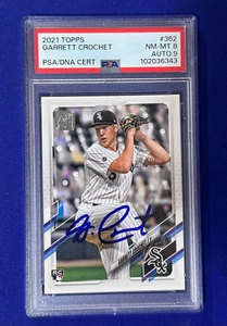 Chicago White Sox GARRETT CROCHET Signed 2021 Topps Card #362 PSA 8 AUTO 9 RC - Picture 1 of 1