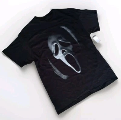 Camiseta De Colección Scream Movie Máscara Ghostface Película de Terror Cara de Fantasma Para Hombres Nueva Con Etiquetas Negra Foto 1 de 3