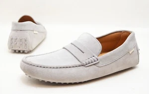 Oliver Cabell Driver Size US 7 EU 40 Light Grey Suede Leather Driving Loafer - Picture 1 of 10
