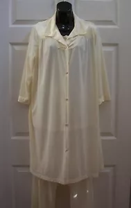 Vanity Fair Damen Gr. Medium Nachtwäsche Set Schlafanzug & Morgenmantel Gelb Vintage Neu - Bild 1 von 7