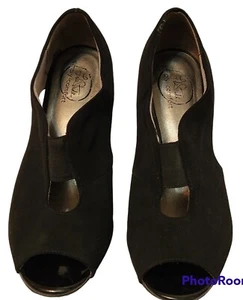 Life Stride Simply Comfort Talla 7.5M Mujer Negro Imitación Gamuza Peep Toe Tacones - Imagen 1 de 12