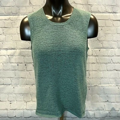 Vintage Pendleton XL Green Knit Sweater Sleeveless Shell Pullover Hong Kong - Image 1 of 3