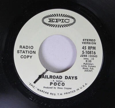 Rock Promo NM! 45 Poco Railroad Days / Railroad Days on Epic - Image 1 of 2