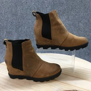 Sorel Boots Womens 8 Joan of Arctic Wedge II Chelsea Bootie NL3493-286 Brown - Picture 1 of 21
