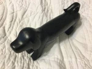 Hand Carved 9” Wooden Dachshund Figure Weiner Dog Handcrafted - Picture 1 of 4