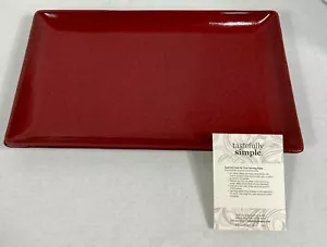 Tastefully Simple Red Rectangle Serving Plate No 421879 - Picture 1 of 14
