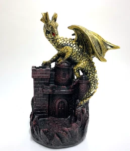 Gold Dragon Castle Backflow Incense Burner with 48 Free Backflow Cones - Picture 1 of 3