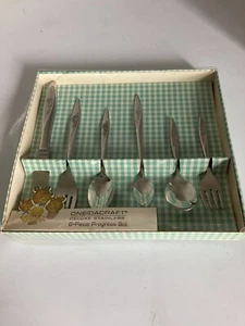 Vintage Oneida Deluxe Inox Progress Set Bambino 6 pz Made in England - Foto 1 di 6