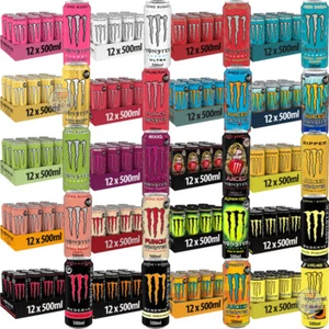 Monster Energy Drink Assorted Flavours Ultra,Original,Zero Sugar Pack of 12 Cans - Picture 1 of 22