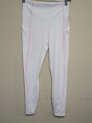 NWT Fabletics Oasis High-Waisted Pocket 7/8 Leggings White and Pink Size S READ! - Image 1 of 4