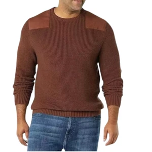 Men's 100% Soft Cotton Knitted Sweater  XL Chocolate - Picture 1 of 11