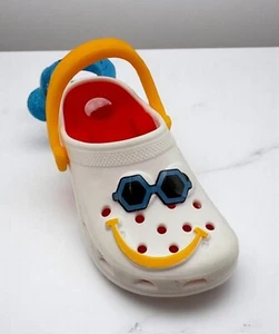 Crocs McDonalds Happy Meal Toy Keychain White Smiley Face & Sunglasses Design - Picture 1 of 8