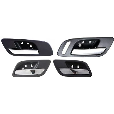 Juego de 4 manijas interiores de puerta para Chevrolet Silverado 1500 2007-13 cromadas negras Foto 1 de 3