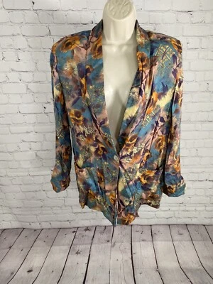 Top De Colección Impressions Of California Multicolor Floral Manga Larga Botón Único S Foto 1 de 4