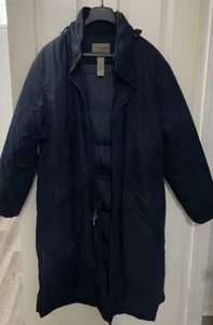 LL BEAN mens long puffer Coat  blue size large Zip Leg Both , Hood Is Missing - Picture 1 of 9
