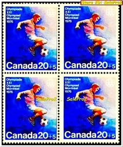 CANADA 1976 GIOCHI OLIMPICI XXI CALCIO MINT FACE $1 MNH BLOCCO FRANCOBOLLI ERRORE SPOSTATO - Foto 1 di 2