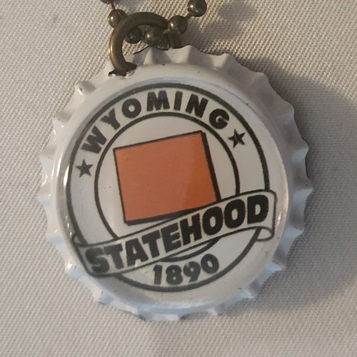 VETEMENTS Collana Wyoming 1890 Statehood State of WY Soda Pop tappo bottiglia collana