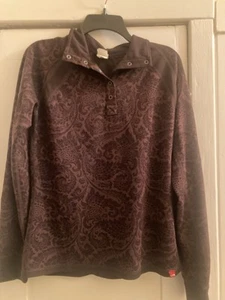 North Face Ls Poly Wool Knit Top Shirt Size Large. Brown Paisley Print - Picture 1 of 4