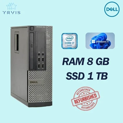 PC DESKTOP DELL 7010 SFF INTEL I7 RAM 8GB SSD 1TB WINDOWS 11 PRO RICONDIZIONATO - Immagine 1 di 4
