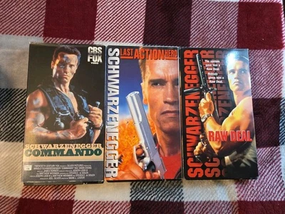 3 Vhs Lot Schwarzenegger- Raw Deal, Commando(cbs Fox), Last Action Hero, Free Sh - Image 1 of 4