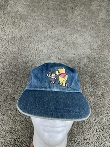 Vintage Disney Winnie the Pooh Hat Cap Strap Back Denim Embroidered Womens 90s - Picture 1 of 10