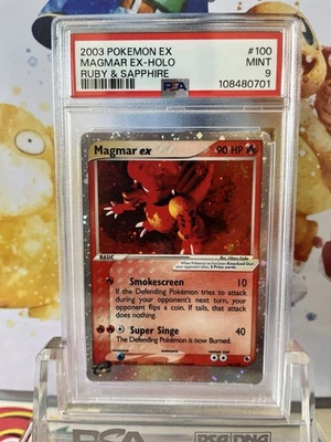 2003 POKEMON EX RUBY & SAPPHIRE #100 MAGMAR EX-HOLO PSA 9 - Image 1 of 2
