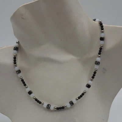 Perline di Vetro .925 Sterling Silver Chiusura Collana Gioielli di Moda - Immagine 1 di 2