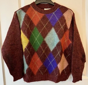 VTG Benetton Wool Sweater Artsy Geometric Jumper Made in Italy Size Womens Small - Picture 1 of 11