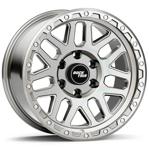 18" inch RockTrix RT110 18x9 -12 Machined Silver Wheel 6x135 Rim for 04+ F150 - Picture 1 of 7