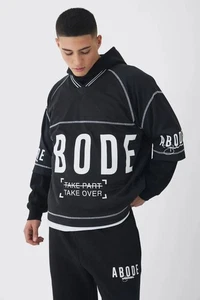boohooMAN Oversized Mesh Abode Hockey Top Black Size Large - Picture 1 of 3
