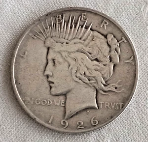 1926 D Denver Mint Peace Silver Dollar $1 90% Silver Coin - Picture 1 of 4