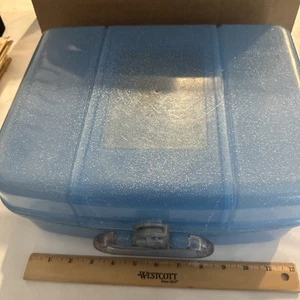Vintage Caboodles 90er Color Collisions Schminkkoffer Organizer Blau Glitzer L 5667 - Bild 1 von 8