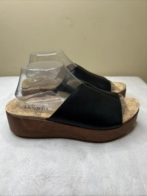 Sandalias de plataforma Alegria Triniti negras talla 40 EE. UU. 9,5 - 10 extensiones de cuero negro Foto 1 de 4