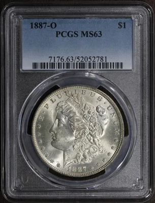 1887-O (MS63) Morgan Silver Dollar $1 PCGS - Better Date Great Luster - Image 1 of 2