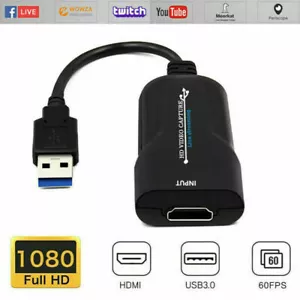 HDMI to USB2.0 Video Capture Card 1080P Recorder Phone Game/Video Live Streaming - Picture 1 of 14