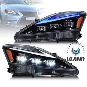 Amber VLAND LED Headlights For 2006-2013 Lexus IS 250 350 ISF Projector Headlamp - Picture 1 of 12