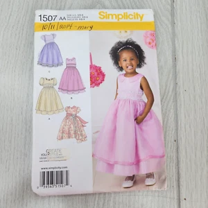 Simplicity Muster SCHNITT #1507 GRÖSSE 1/2 - 3 Kleinkind Blumenmädchen Kleid formell Kirche - Bild 1 von 3