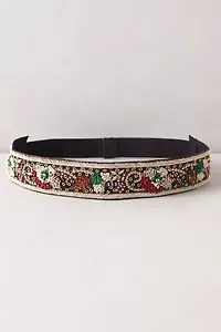 NIP Anthropologie Florastory Beaded Belt, S, Was $58, Floral Embroidered - Picture 1 of 2