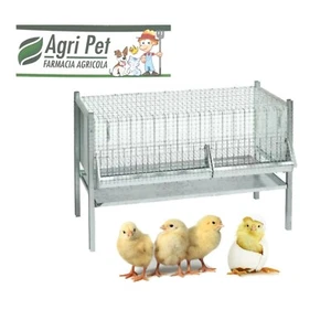 GABBIA PER POLLI E PULCINI RINFORZATA CON MANGIATOIA ABBEVERATOIO 100X50X65 h - Foto 1 di 4