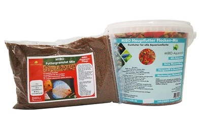(2,98€/l) MIBO Futter Set Hauptfutter Flocke 5000ml-Granulat Mix 1000ml Aquarium - Bild 1 von 3