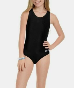 Under Armour Girls Racer Swimsuit One Piece Logo Competition Athletic Swim 7 S M - Picture 1 of 2