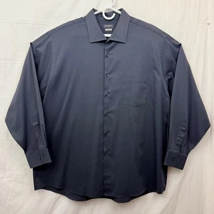 Van Heusen Flex Regular Fit Long Sleeve Button Up Dress Shirt Men 18.5/34/35 Gry - Picture 1 of 9