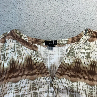 Camisa ERIKA Mujer XL Blusa Abotonada Top Manga Corta Extra Grande Verde* Foto 1 de 4